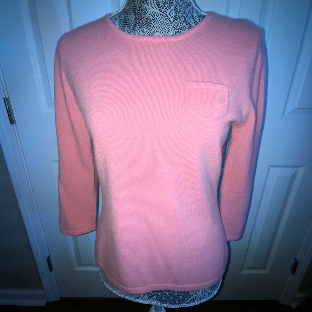 Express pink cashmere 3/4 sleeve sweater size L